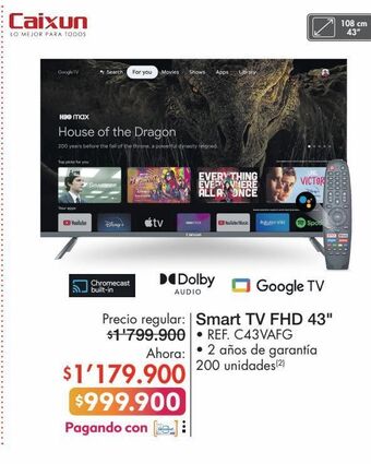 Metro Smart tv fhd 43 oferta