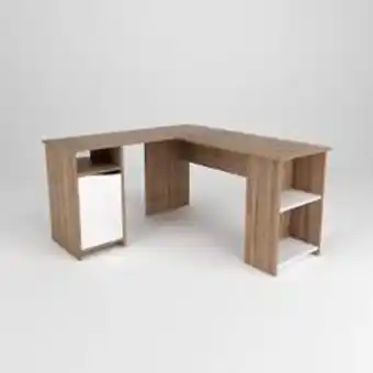 Falabella Escritorio para estudio en l con biblioteca 120cm oferta