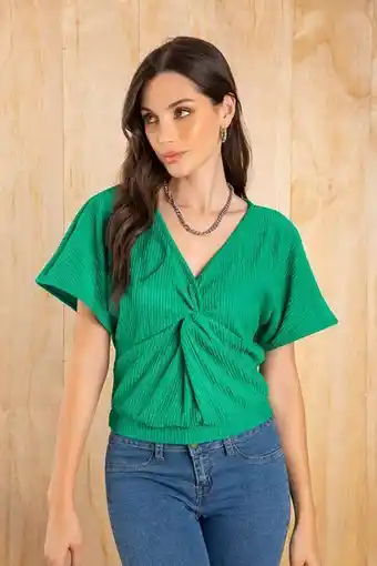 Pacífika Blusa manga corta verde oferta
