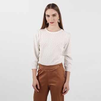 Fuera de Serie Sweater cuello redondo manga 3cuartos oferta