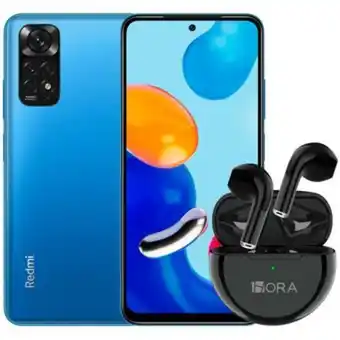 Linio Redmi note 11 4gb/128gb azul +audifonos inalambricos negros oferta