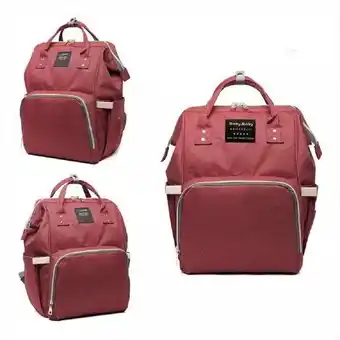 Éxito Pañalera multifuncional bolso bebe cambiador plegable vino tinto + usb oferta