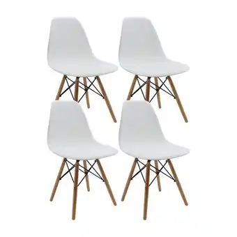 Olímpica Kit x4 sillas dkr tipo eames blancas oferta