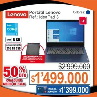 Alkosto Portátil Lenovo Ref.: IdeaPad 3 oferta