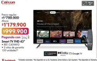 Metro Smart tv fhd 43” oferta
