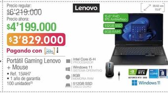 Jumbo Computador portátil lenovo oferta
