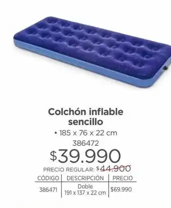 Easy Colchón inflable sencillo oferta