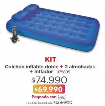 Easy Kit colchón inflable doble + 2 almohadas oferta