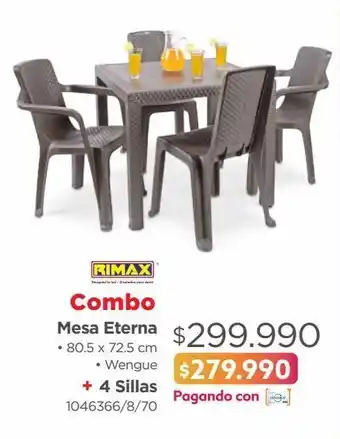 Easy Combo mesa + 4 sillas rimax oferta