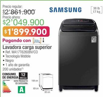 Jumbo Lavadora carga superior samsung oferta