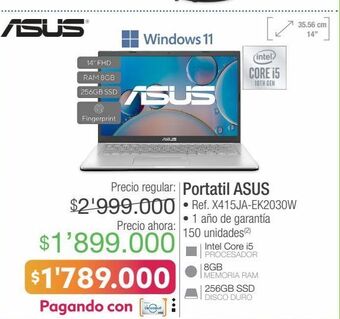 Jumbo Computador portátil asus oferta