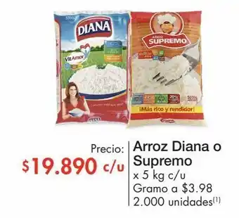 Metro Arroz diana o supremo x 5 kg c/u oferta