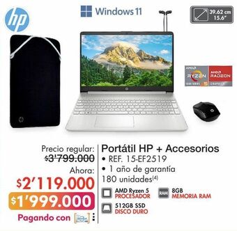 Metro Portátil hp + accesorios oferta