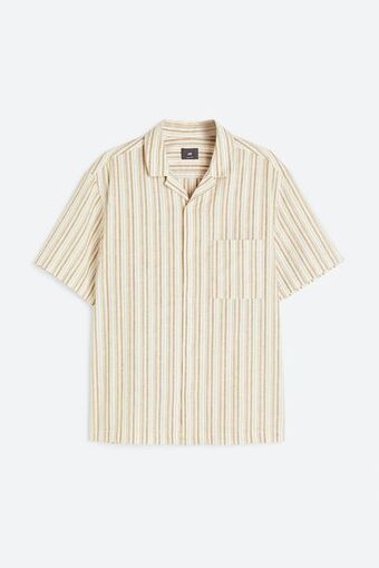 Camisa en mezcla de lino regular fit