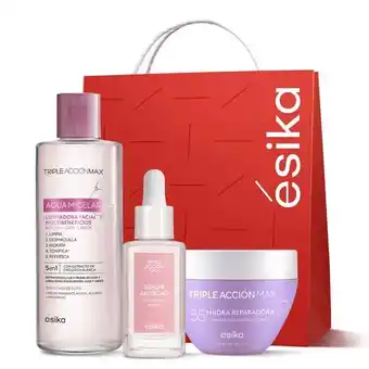Ésika Set antiedad: agua micelar + sérum facial + crema de rostro 55+ triple acción oferta