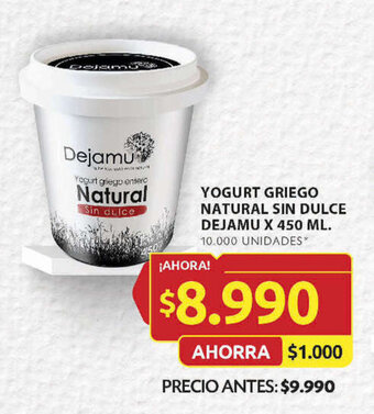Ara YOGURT GRIEGO NATURAL SIN DULCE DEJAMU X 450 ML. oferta