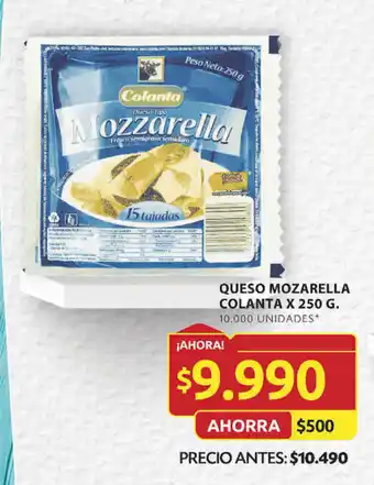 Ara QUESO MOZARELLA COLANTA X 250 G. oferta