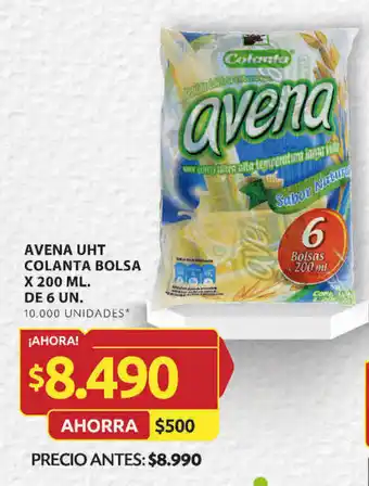 Ara AVENA UHT COLANTA BOLSA X 200 ML. DE 6 UN. oferta