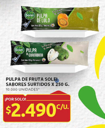 Ara PULPA DE FRUTA SOLEI SABORES SURTIDOS X 250 G. oferta