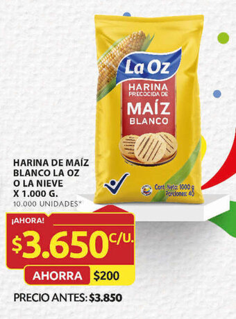 Ara HARINA DE MAÍZ BLANCO LA OZ O LA NIEVE X 1.000 G. oferta