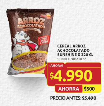 Ara CEREAL ARROZ ACHOCOLATADO SUNSHINE X 320 G. oferta