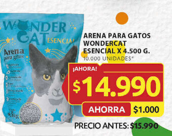 Ara ARENA PARA GATOS WONDERCAT ESENCIAL X 4.500 G. oferta