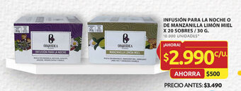Ara INFUSIÓN PARA LA NOCHE O DE MANZANILLA LIMÓN MIEL X 20 SOBRES / 30 G. oferta