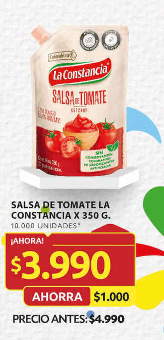 SALSA DE TOMATE LA CONSTANCIA X 350 G.