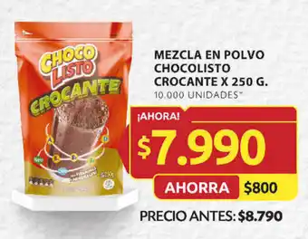 Ara MEZCLA EN POLVO CHOCOLISTO CROCANTE X 250 G. oferta