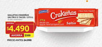 Ara GALLETAS CRAKEÑAS SALTÍN X 5 TACOS / 375 G. oferta