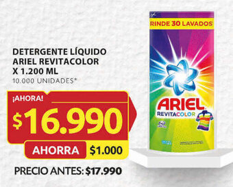 Ara DETERGENTE LÍQUIDO ARIEL REVITACOLOR X 1.200 ML oferta
