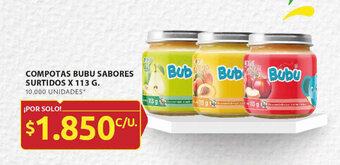 Ara COMPOTAS BUBU SABORES SURTIDOS X 113 G. oferta