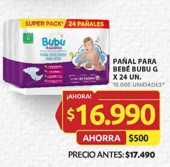 Ara PAÑAL PARA BEBÉ BUBU G X 24 UN. oferta
