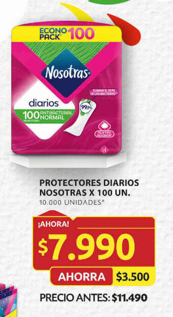 Ara PROTECTORES DIARIOS NOSOTRAS X 100 UN. oferta