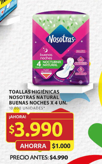 Ara TOALLAS HIGIÉNICAS NOSOTRAS NATURAL BUENAS NOCHES X 4 UN. oferta