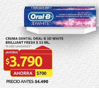 Ara CREMA DENTAL ORAL-B 3D WHITE BRILLIANT FRESH X 53 ML. oferta