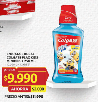 Ara ENJUAGUE BUCAL COLGATE PLAX KIDS MINIONS X 250 ML. oferta