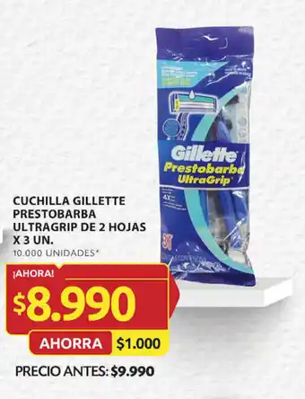 Ara CUCHILLA GILLETTE PRESTOBARBA ULTRAGRIP DE 2 HOJAS X 3 UN. oferta