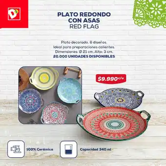 PLATO REDONDO CON ASAS RED FLAG