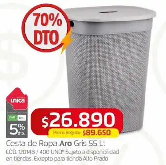 Makro Cesta de Ropa Aro Gris 55 Lt oferta