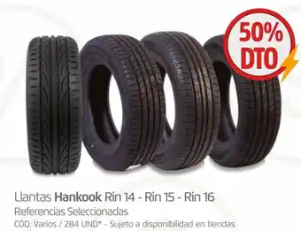 Makro Llantas Hankook Rin 14 - Rin 15 - Rin 16 Referencias Seleccionadas oferta
