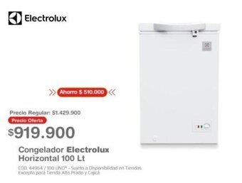 Makro Congelador Electrolux Horizontal 100 Lt oferta
