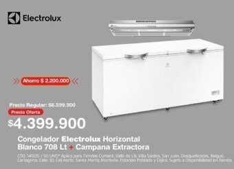 Makro Congelador Electrolux Horizontal Blanco 708 Lt + Campana Extractora oferta