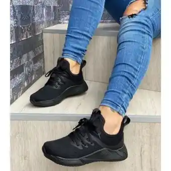 Linio Tenis negro para mujer y hombre zapatillas zapatos dama lindos moda estilo oferta