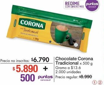 Metro Chocolate corona tradicional x 500 g oferta