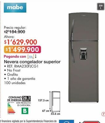 Metro Nevera congelador superior oferta