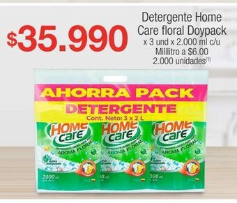 Jumbo Detergente home care floral doypack x 3 und x 2.000 ml c/u oferta