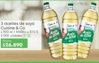 Jumbo 3 aceites de soya cuisine & co x 900 ml oferta