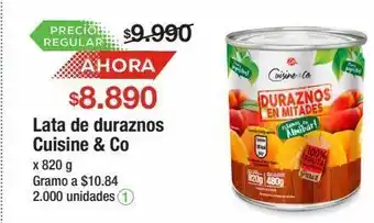 Jumbo Lata de duraznos cuisine & co x 820 g oferta
