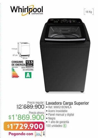 Jumbo Lavadora carga superior oferta